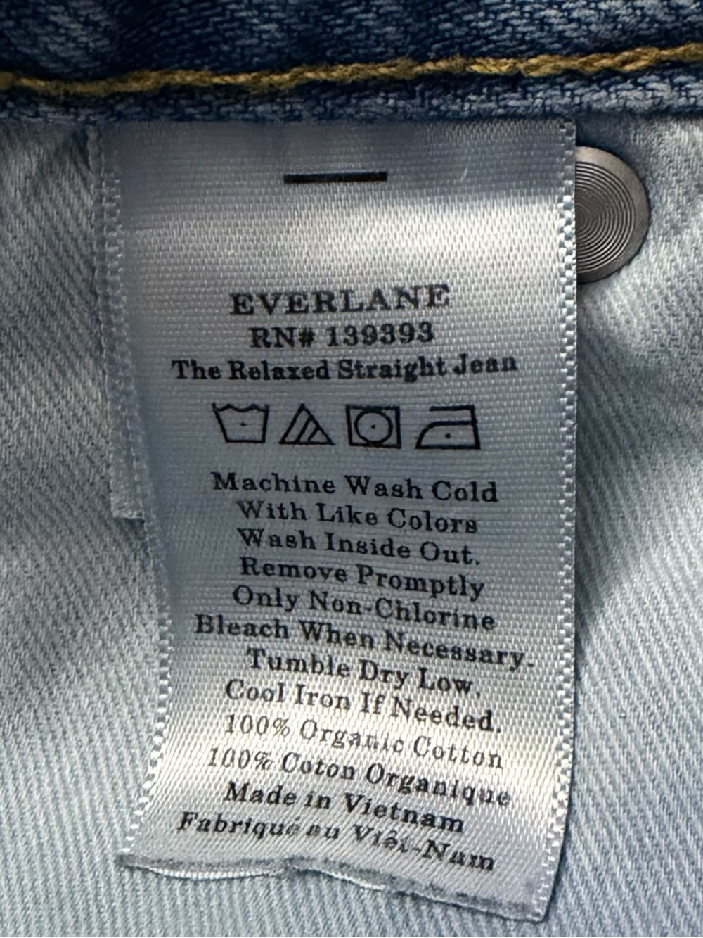 Everlane The Relaxed Straight Jean in Light Blue Size 29 with Distressing - Picture 4 of 5